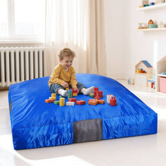VEVOR Crash Pad, 5 x 5 ft Crash Pad for Kids Sensory with Foam Blocks and Washable Cover, Large Soft Foam Landing Zone