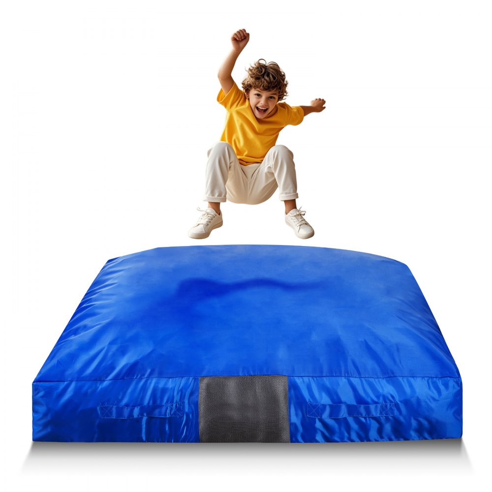 VEVOR Crash Pad, 5 x 5 ft Crash Pad for Kids Sensory with Foam Blocks and Washable Cover, Large Soft Foam Landing Zone