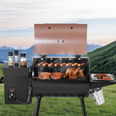 VEVOR Wood Pellet Grill Smoker, 8 in 1 BBQ Grills for Outdoor Cooking, 456 Square Inches Cook Area Electric Grill and