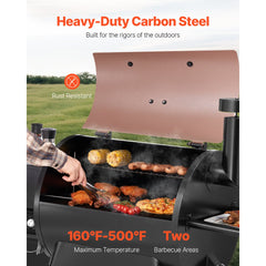 VEVOR Wood Pellet Grill Smoker, 8 in 1 BBQ Grills for Outdoor Cooking, 575 Square Inches Cook Area Electric Grill and