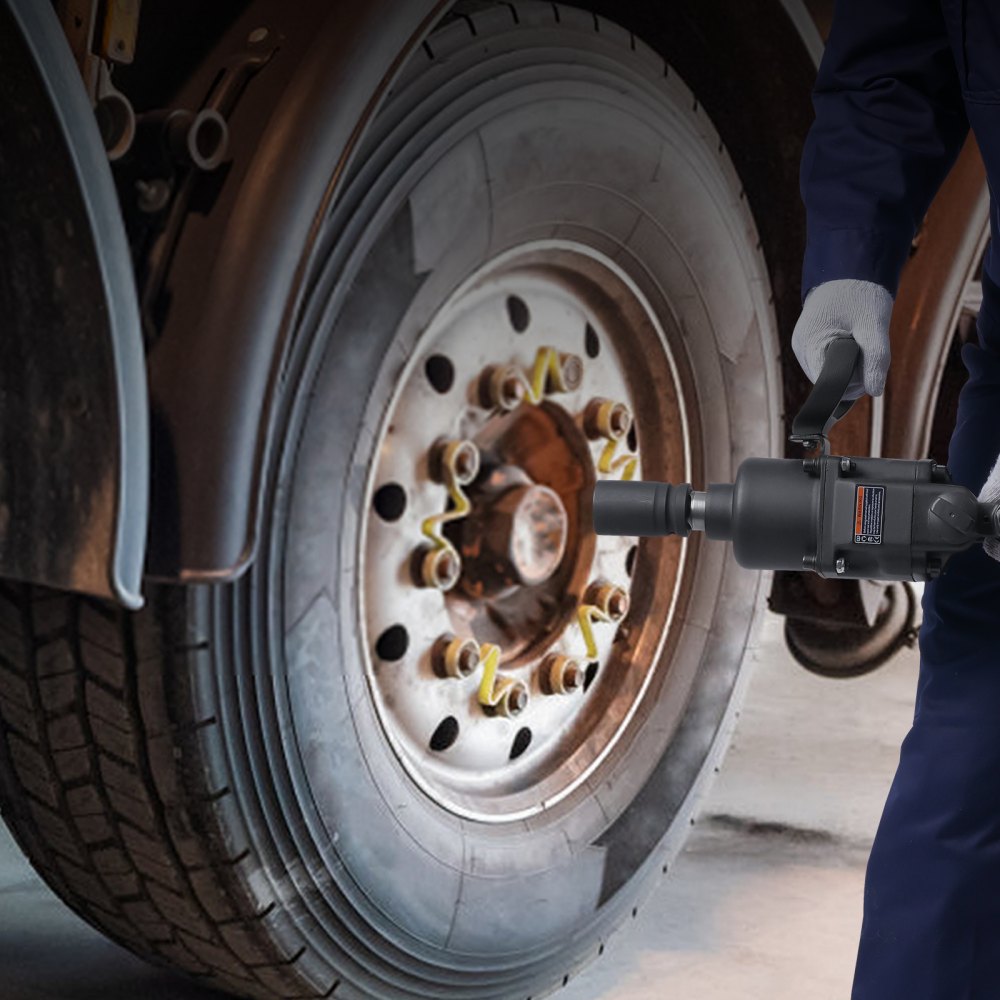 VEVOR 1 Inch Air Impact Wrench, Up to 2730 ft-lbs Reverse Torque Output 1" Pneumatic Impact Gun Lightweight w/ 2