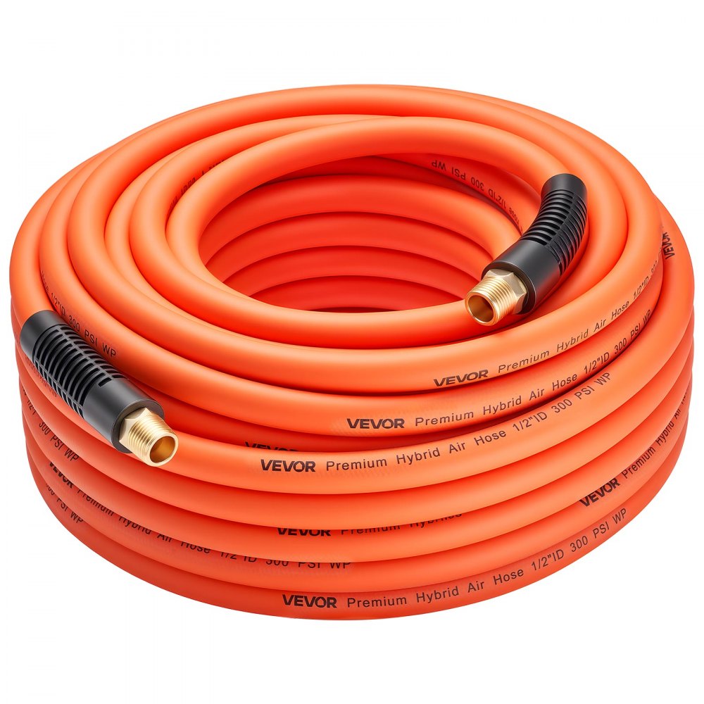 VEVOR Air Hose, 1/2" x 100FT Hybrid Air Compressor Hose, 300 PSI Kink-Resistant Pneumatic Hoses with 1/2-inch Solid