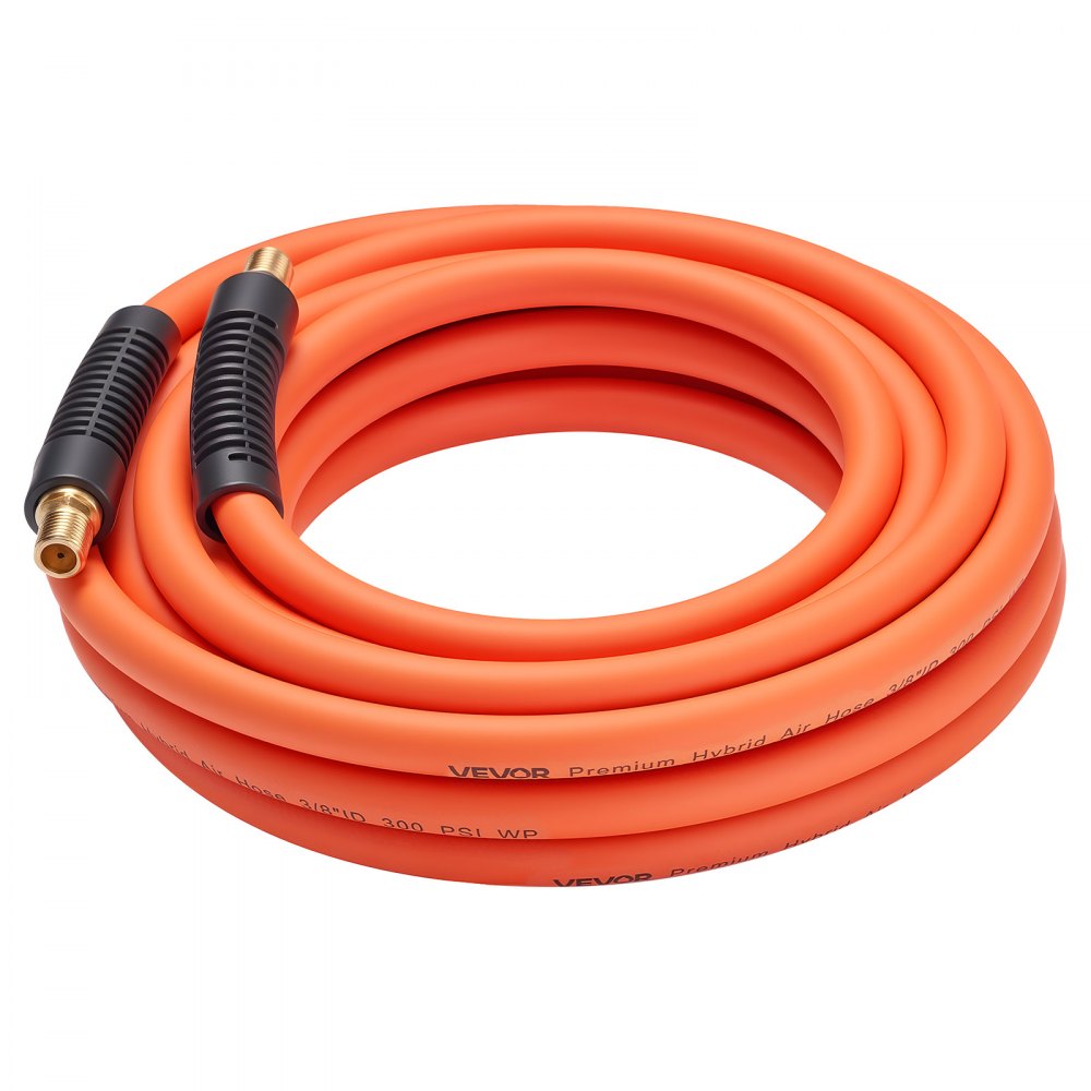 VEVOR Air Hose, 3/8'' x 25FT Hybrid Air Compressor Hose, 300 PSI Kink-Resistant Pneumatic Hoses with 1/4-inch Solid