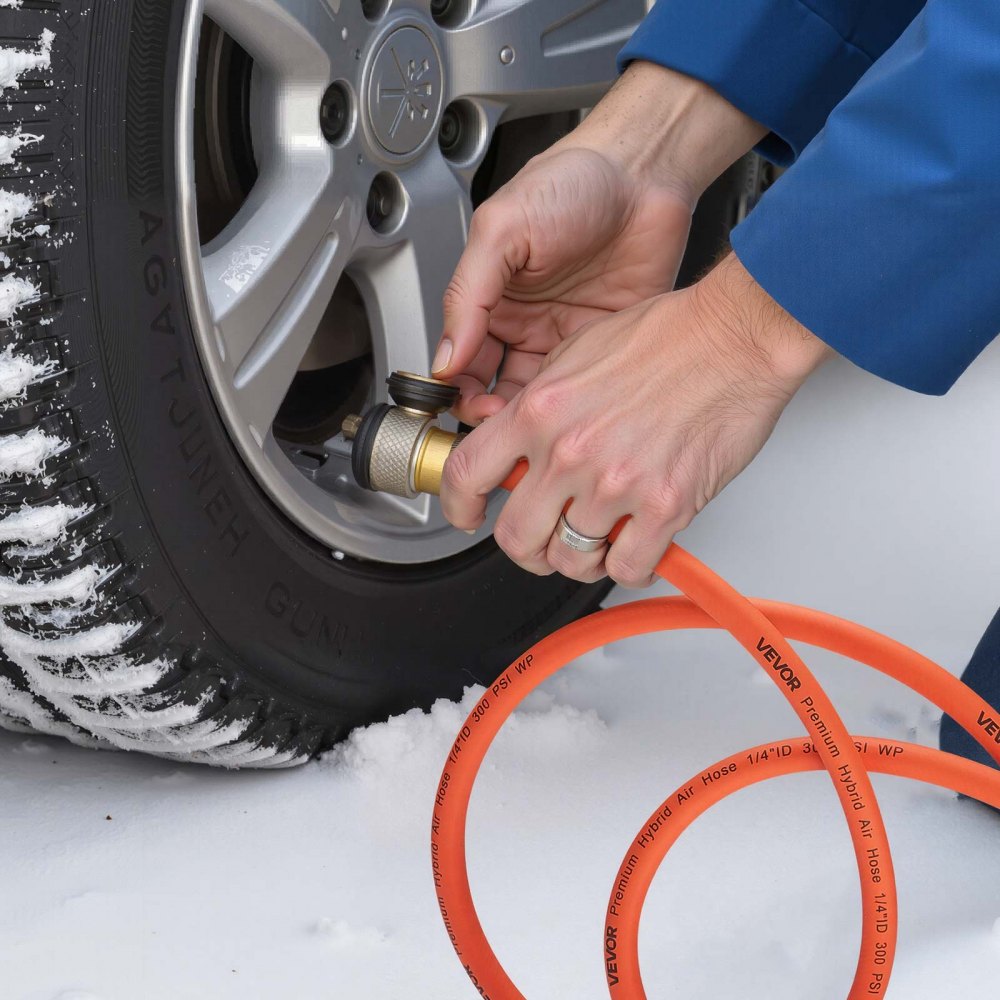 VEVOR Air Hose, 3/8'' x 250FT Hybrid Air Compressor Hose, 300 PSI Kink-Resistant Pneumatic Hoses with Three-Layer