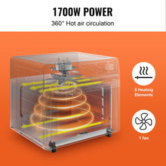 VEVOR 12-IN-1 Air Fryer Toaster Oven, 25L Convection Oven, 1700W Stainless Steel Toaster Ovens Countertop Combo with