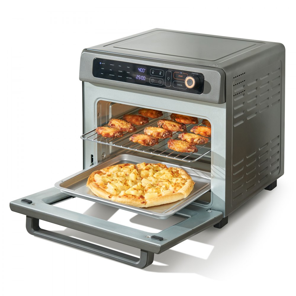 VEVOR 12-IN-1 Air Fryer Toaster Oven, 25L Convection Oven, 1700W Stainless Steel Toaster Ovens Countertop Combo with