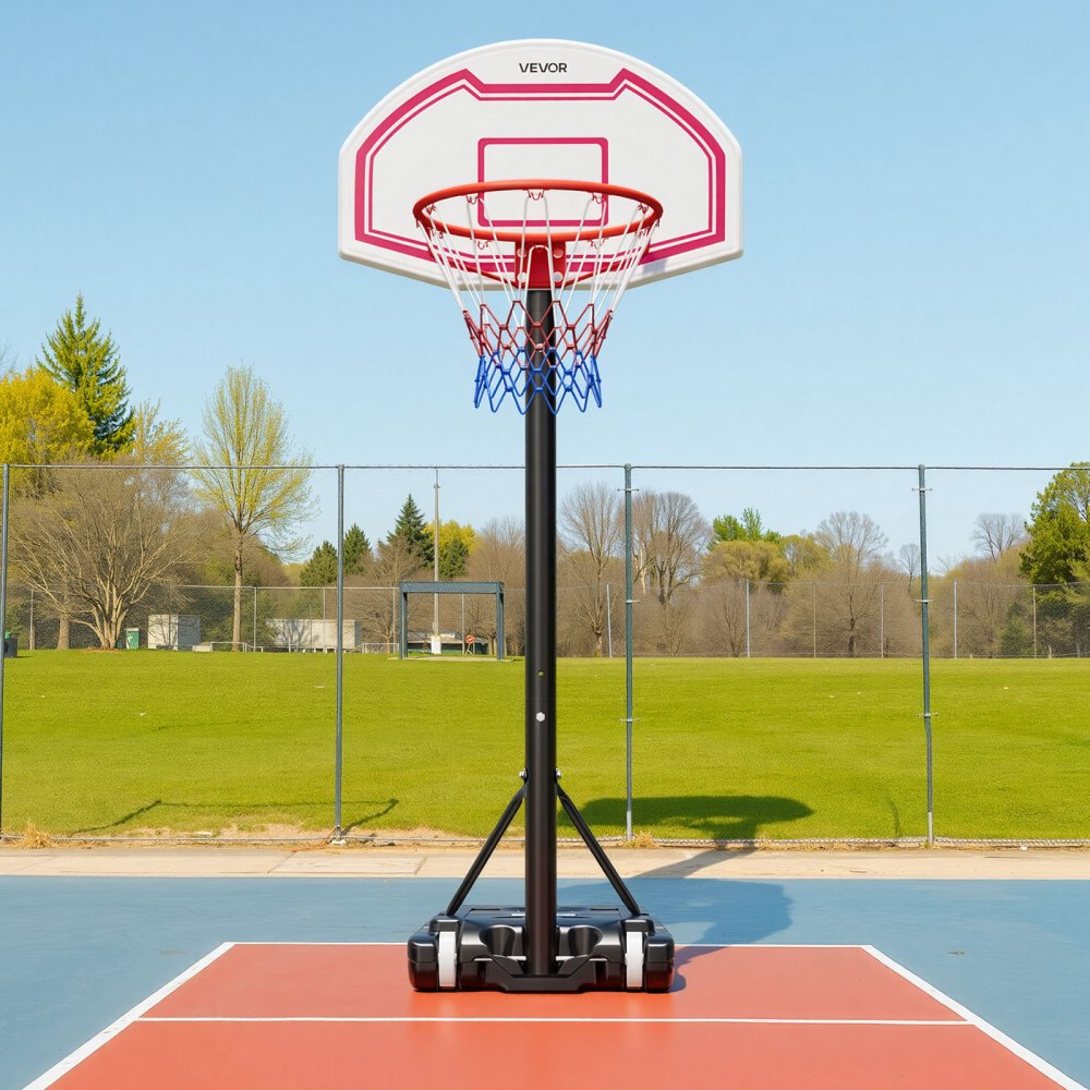VEVOR Portable Basketball Stand, 5.2 to 6.9 ft Height Adjustment Basketball Hoop & Goal, Kids Adjustable Basketballs