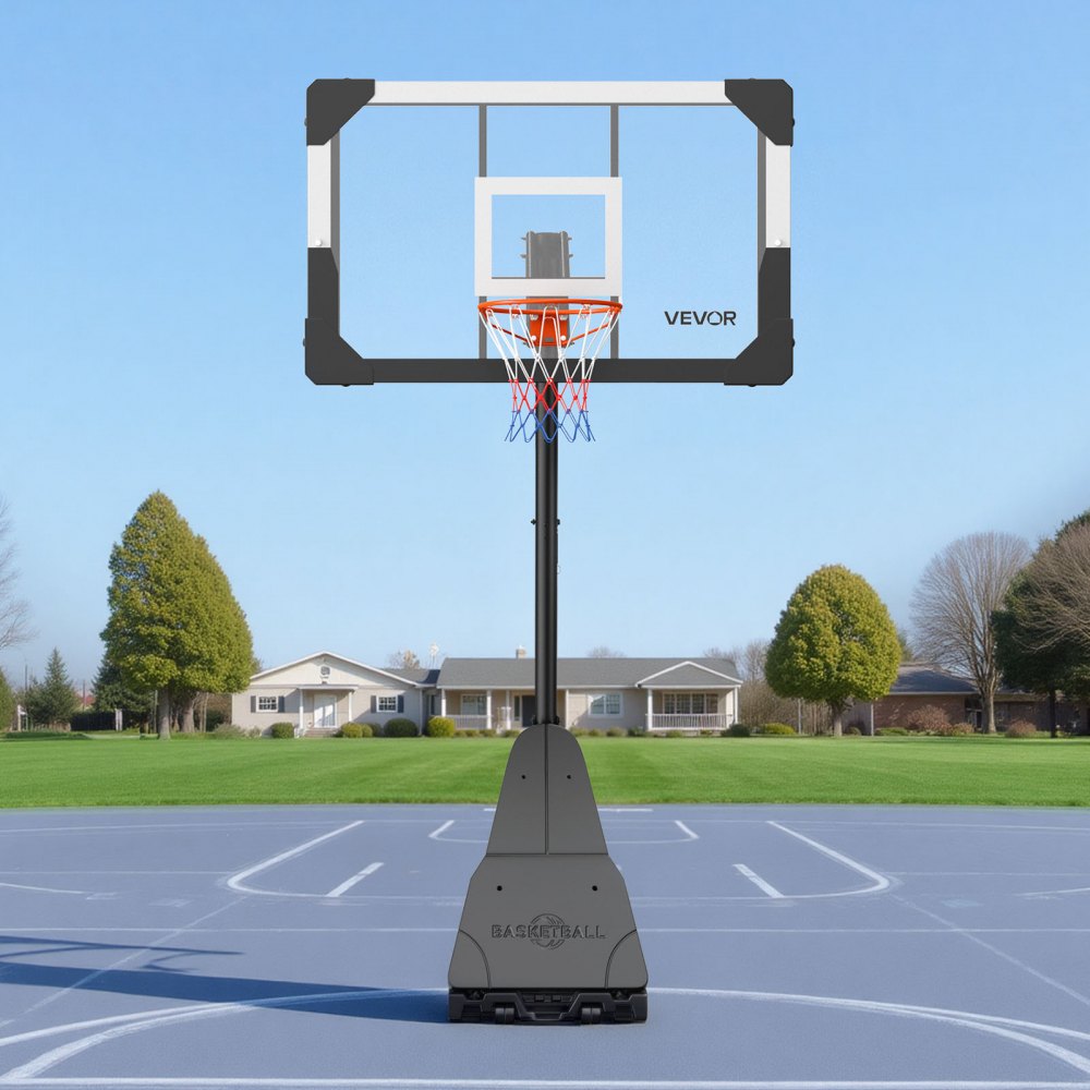 VEVOR Portable Basketball Stand, 8.04 to 10 ft Height Adjustment Basketball Hoop & Goal, Basketballs Hoop Outdoor with