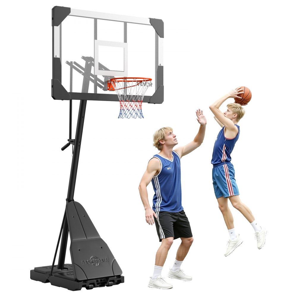 VEVOR Portable Basketball Stand, 8.04 to 10 ft Height Adjustment Basketball Hoop & Goal, Basketballs Hoop Outdoor with