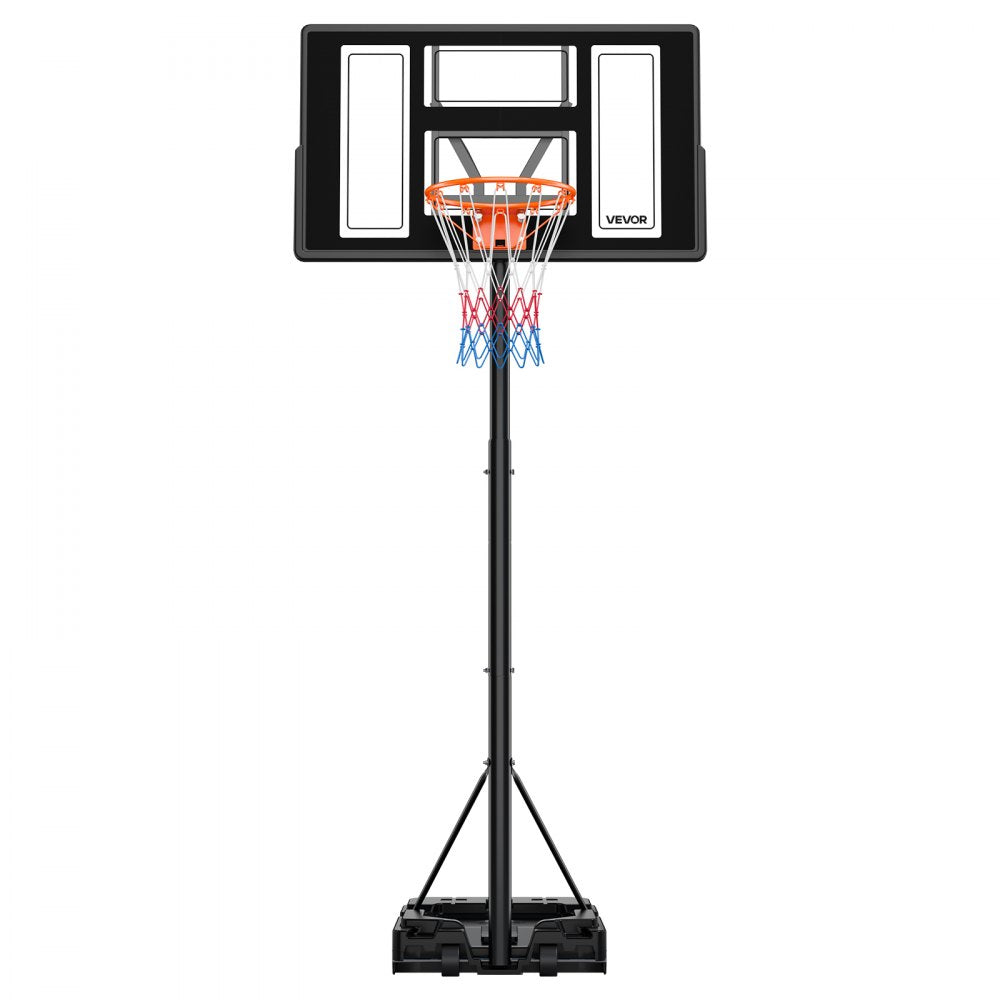 VEVOR Portable Basketball Stand, 4.4 ft to 10 ft Height Adjustment Basketball Hoop & Goal, Adjustable Basketballs Goal