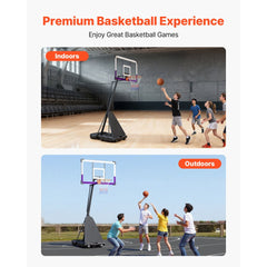 VEVOR Portable Basketball Stand, 10 ft Height Adjustment Basketball Hoop & Goal, Basketballs Hoop Outdoor with 48 inch