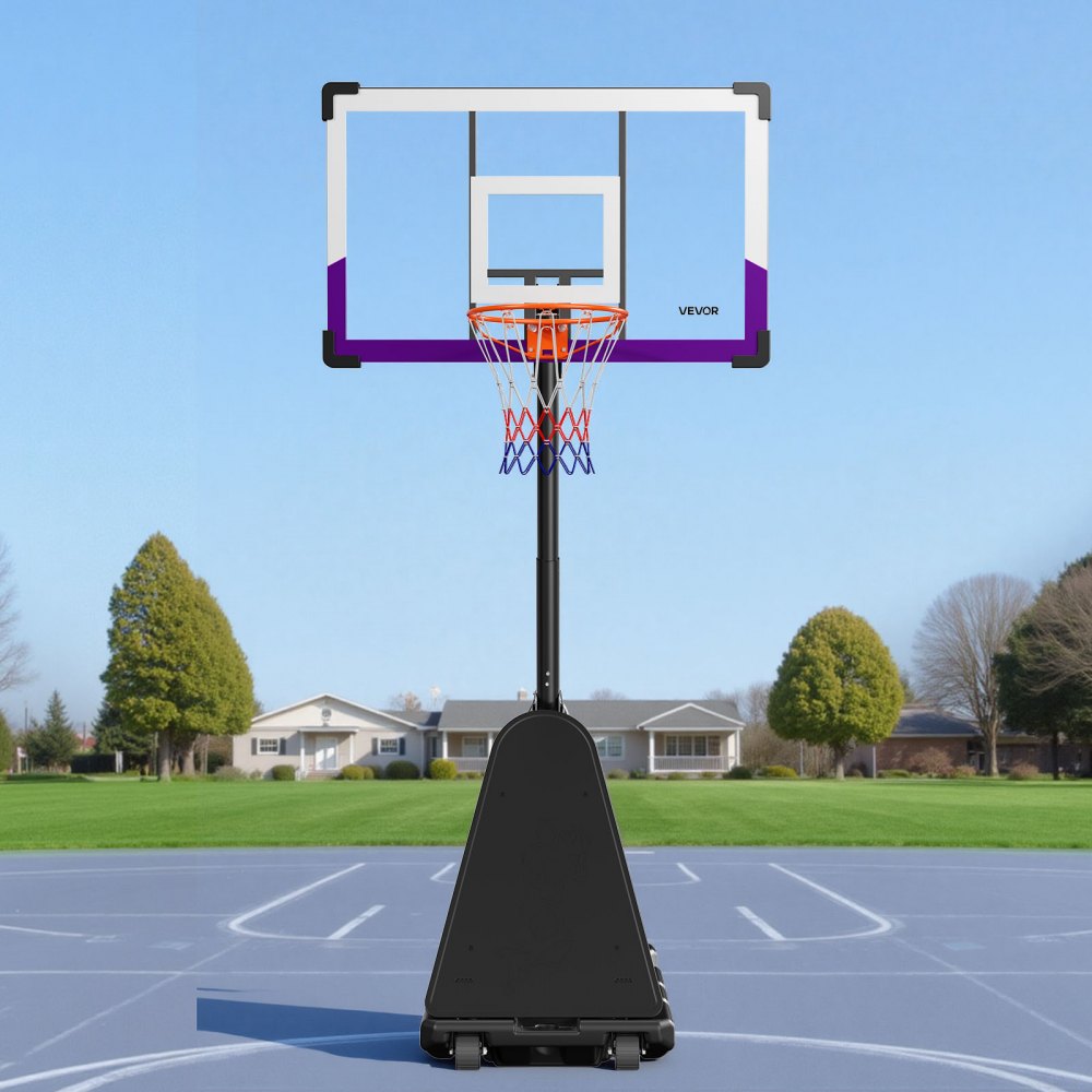 VEVOR Portable Basketball Stand, 10 ft Height Adjustment Basketball Hoop & Goal, Basketballs Hoop Outdoor with 48 inch
