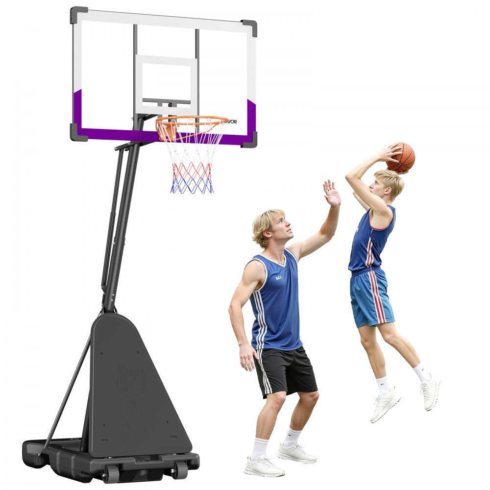 VEVOR Portable Basketball Stand, 10 ft Height Adjustment Basketball Hoop & Goal, Basketballs Hoop Outdoor with 48 inch