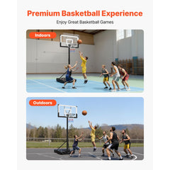 VEVOR Portable Basketball Stand, 10 ft Height Adjustment Basketball Hoop & Goal, Portable Basketballs Hoop with 48 inch