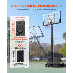 VEVOR Portable Basketball Stand, 10 ft Height Adjustment Basketball Hoop & Goal, Portable Basketballs Hoop with 48 inch