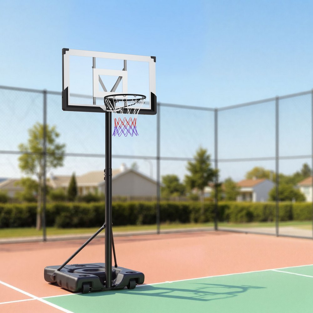 VEVOR Portable Basketball Stand, 10 ft Height Adjustment Basketball Hoop & Goal, Portable Basketballs Hoop with 48 inch