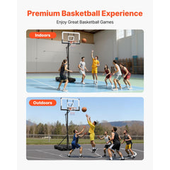 VEVOR Portable Basketball Stand, 10 ft Height Adjustment Basketball Hoop & Goal, Portable Basketballs Hoop with 54 inch