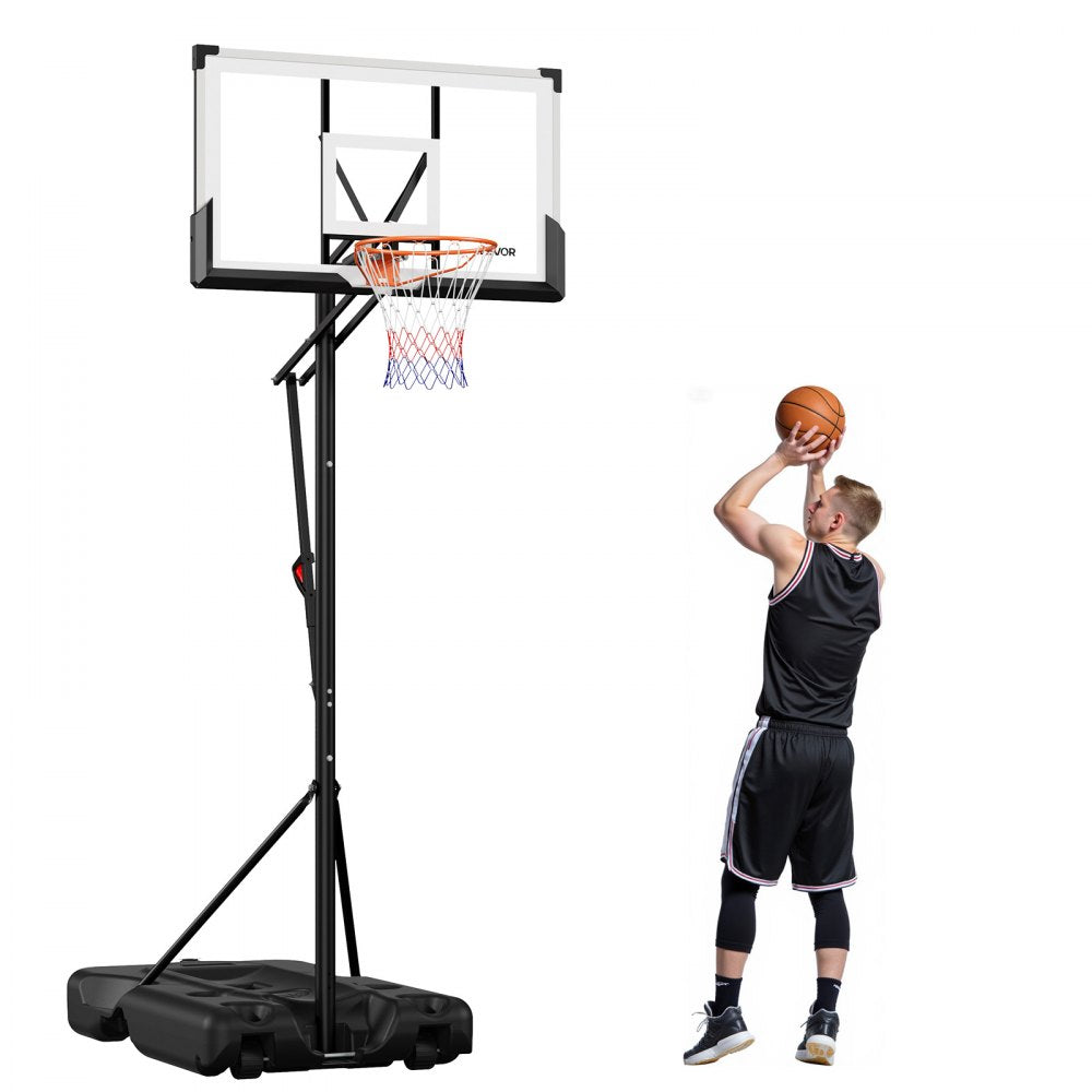 VEVOR Portable Basketball Stand, 10 ft Height Adjustment Basketball Hoop & Goal, Portable Basketballs Hoop with 54 inch