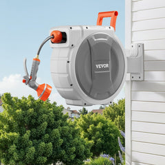 VEVOR Retractable Garden Hose Reel, 1/2 Inch x 84 ft Wall Mounted Hose Reel, Heavy Duty Garden Hose Reel with 9