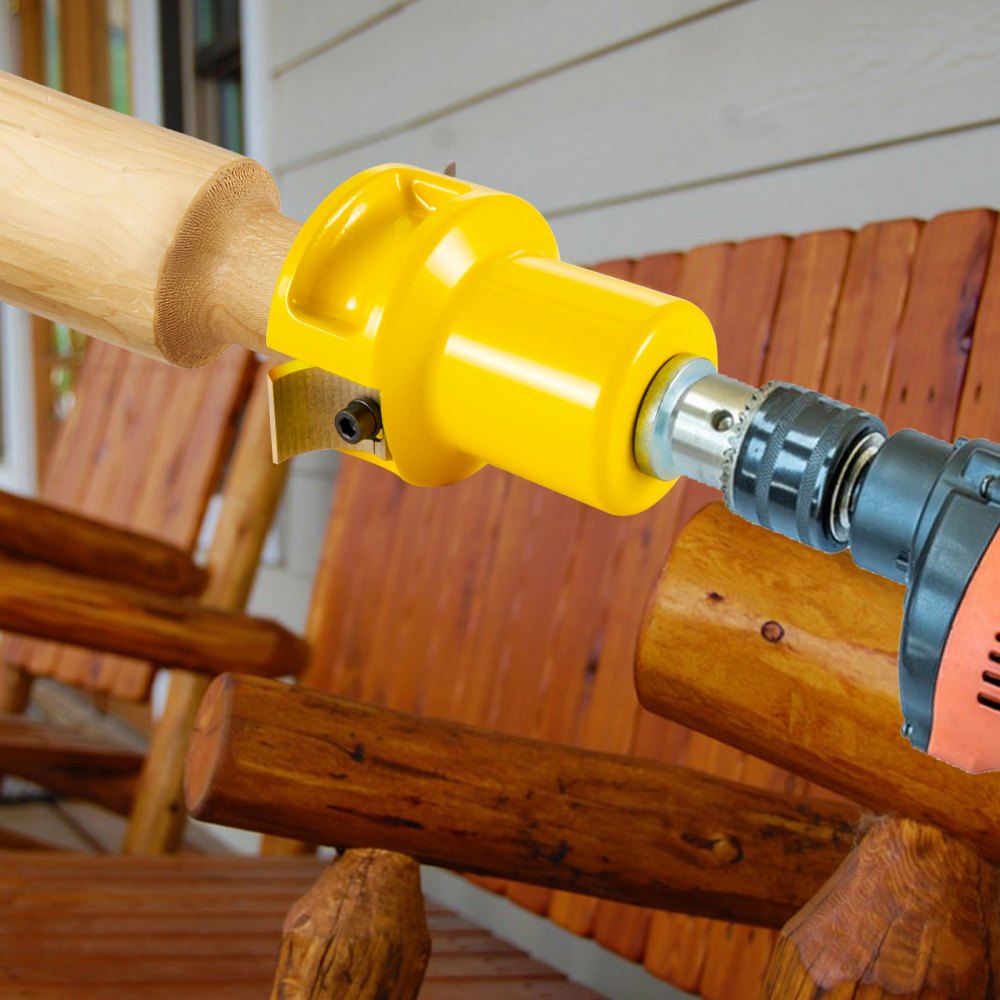 VEVOR Tenon Cutter, 1.5" / 38 mm Diameter, Premium Aluminum & Steel Log Furniture Cutter, with Dual Curved Blades &