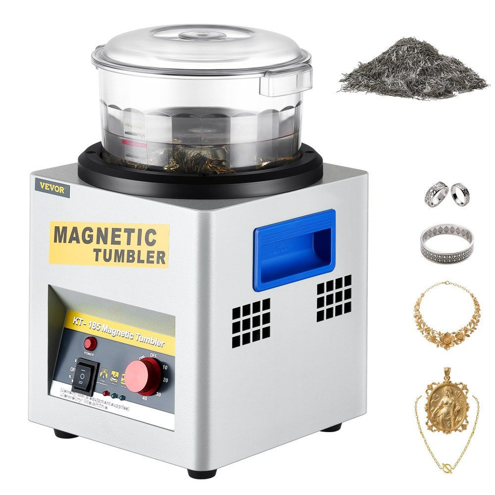 VEVOR Magnetic Tumbler, 180mm Jewelry Polisher Tumbler,2000 RPM KT-185 Jewelry Polisher Finisher with Adjustable