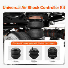 VEVOR Air Shock Controller Kit, 12V 100PSI On Board Air Compressor System, Air Ride Suspension Compressor Kit with