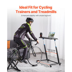 VEVOR Cycling Desk, Mobile Foldable Multi-Functional Bike Trainer & Treadmill Desk with Lockable Wheels, Non-Slip