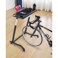 VEVOR Cycling Desk, Mobile Foldable Multi-Functional Bike Trainer & Treadmill Desk with Lockable Wheels, Non-Slip