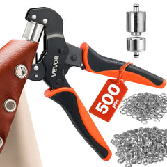 VEVOR Grommet Tool Kit 1/2" Eyelet Tool Kit with 500 PCS Silver Grommets, with Eyelets and Washers, Manual Grommet