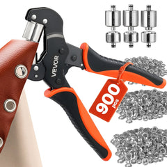 VEVOR Grommet Tool Kit 1/4" 5/16" 3/8" 900 PCS Grommets Eyelet Tool Kit, with Eyelets and Washers, Manual Grommet Press