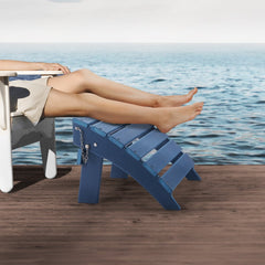 VEVOR Adirondack Ottoman, 15.7L x 18.9W x 13H Inch HDPE Plastic Folding Adirondack Ottoman, Weather-Resistant Foot Rest