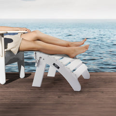 VEVOR Adirondack Ottoman, 17.7L x 19.7W x 13.8H Inch HDPE Plastic Folding Adirondack Ottoman, Weather-Resistant Foot