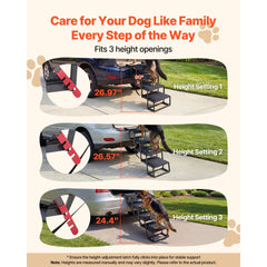 VEVOR Dog Stairs for Car, 4 Steps Extra Wide Foldable Dog Ramp for Large Dogs with Non-Slip Rug Surface, Portable