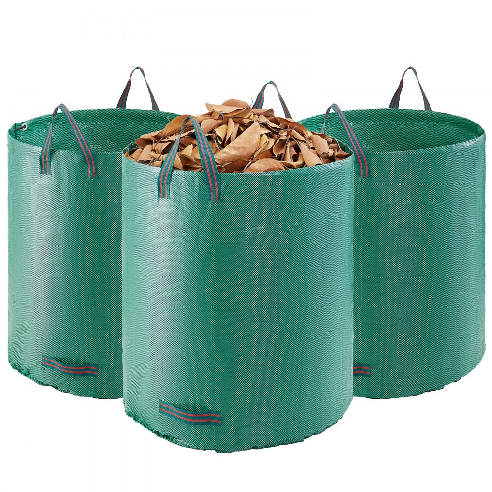 VEVOR 3-Pack 72 Gallon Reusable Yard Waste Bag, Large Lawn Garden Bags, Heavy Duty Collapsible Garden Leaf Trash