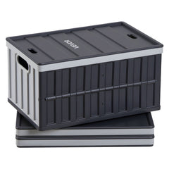 VEVOR Plastic Collapsible Storage Bins with Lids, 65L 3 Packs, Stackable Folding Storage Crates with Handles, Holds 84