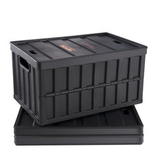 VEVOR Collapsible Storage Bins with Lids, 65L 3 Packs, Folding Plastic Stackable Utility Crates with Handles, Large