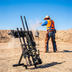 VEVOR Gun Rack, Portable, Folding Heavy Duty Steel Rifle Shotgun Rack Stand, Freestanding Indoor Outdoor Gun Display