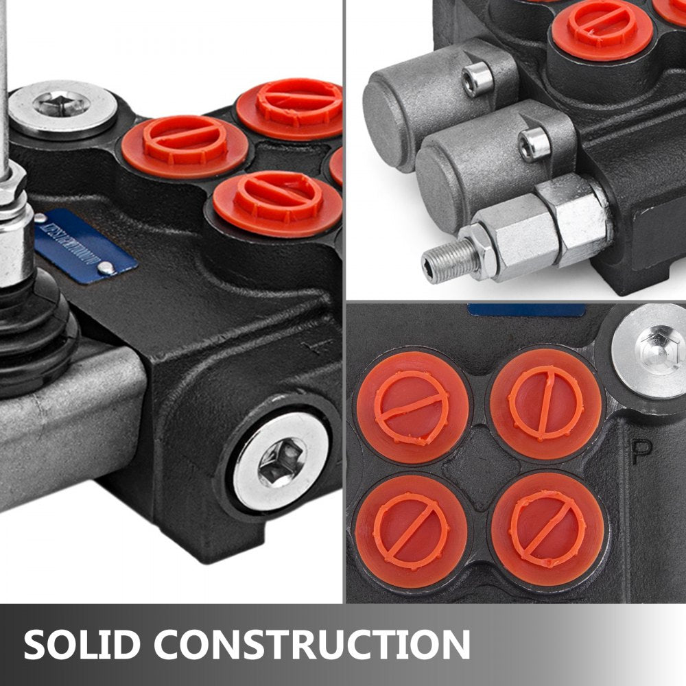 VEVOR Hydraulic Valve 2 Spool Hydraulic Directional Control Valve 11gpm Hydraulic Control Valve Double Acting for