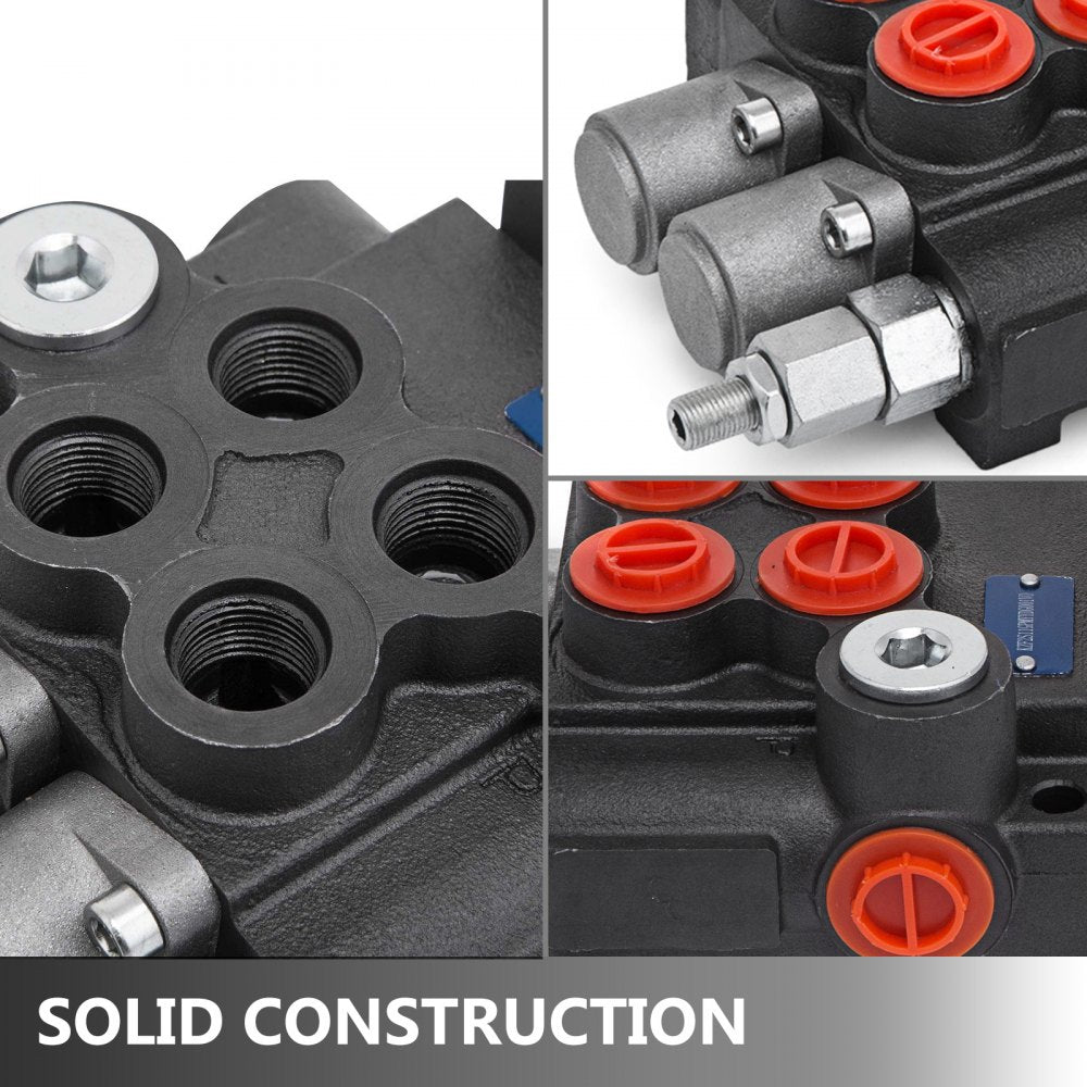 VEVOR Hydraulic Valve 2 Spool Hydraulic Joystick Control Valve 11gpm Hydraulic Directional Control Valve Double Acting