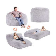 VEVOR Bean Bag Bed Chair, Convertible Chair from BeanBag to Lounge or Mattress, Gaint Bean Bag Chair Bed with Washable