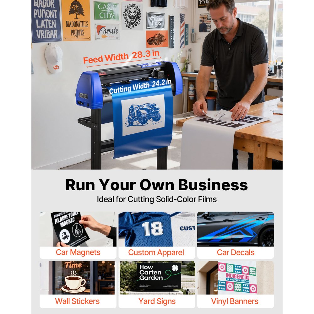 VEVOR Vinyl Cutter, 28" Vinyl Cutter Machine with 20 Blades, Maximum Paper Feed 720mm Vinyl Plotter Cutter Machine with