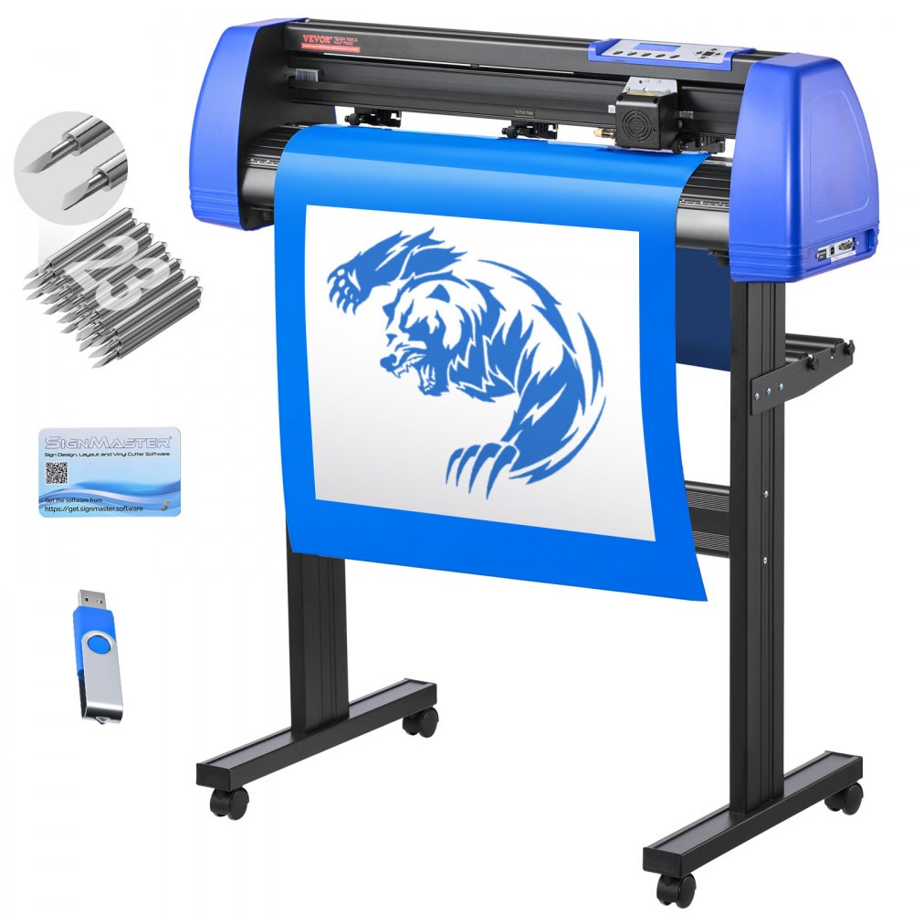 VEVOR Vinyl Cutter, 28" Vinyl Cutter Machine with 20 Blades, Maximum Paper Feed 720mm Vinyl Plotter Cutter Machine with
