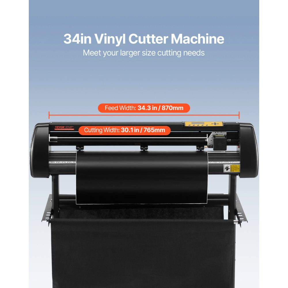 VEVOR Vinyl Cutter, 34Inch Bundle, Vinyl Cutter Machine, Manual Vinyl Printer, LCD Display Plotter Cutter Sign Cutting