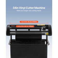 VEVOR Vinyl Cutter, 34Inch Bundle, Vinyl Cutter Machine, Manual Vinyl Printer, LCD Display Plotter Cutter Sign Cutting