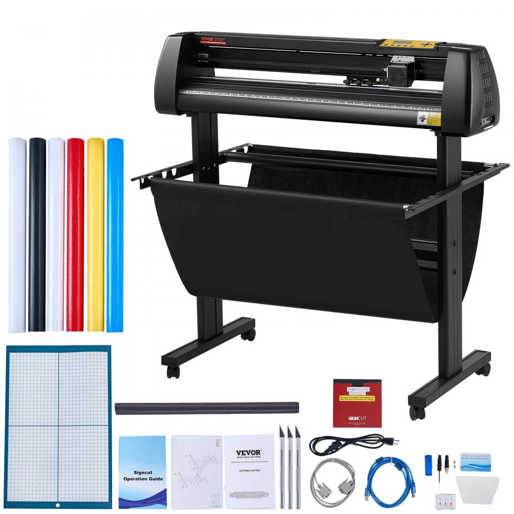 VEVOR Vinyl Cutter, 34Inch Bundle, Vinyl Cutter Machine, Manual Vinyl Printer, LCD Display Plotter Cutter Sign Cutting