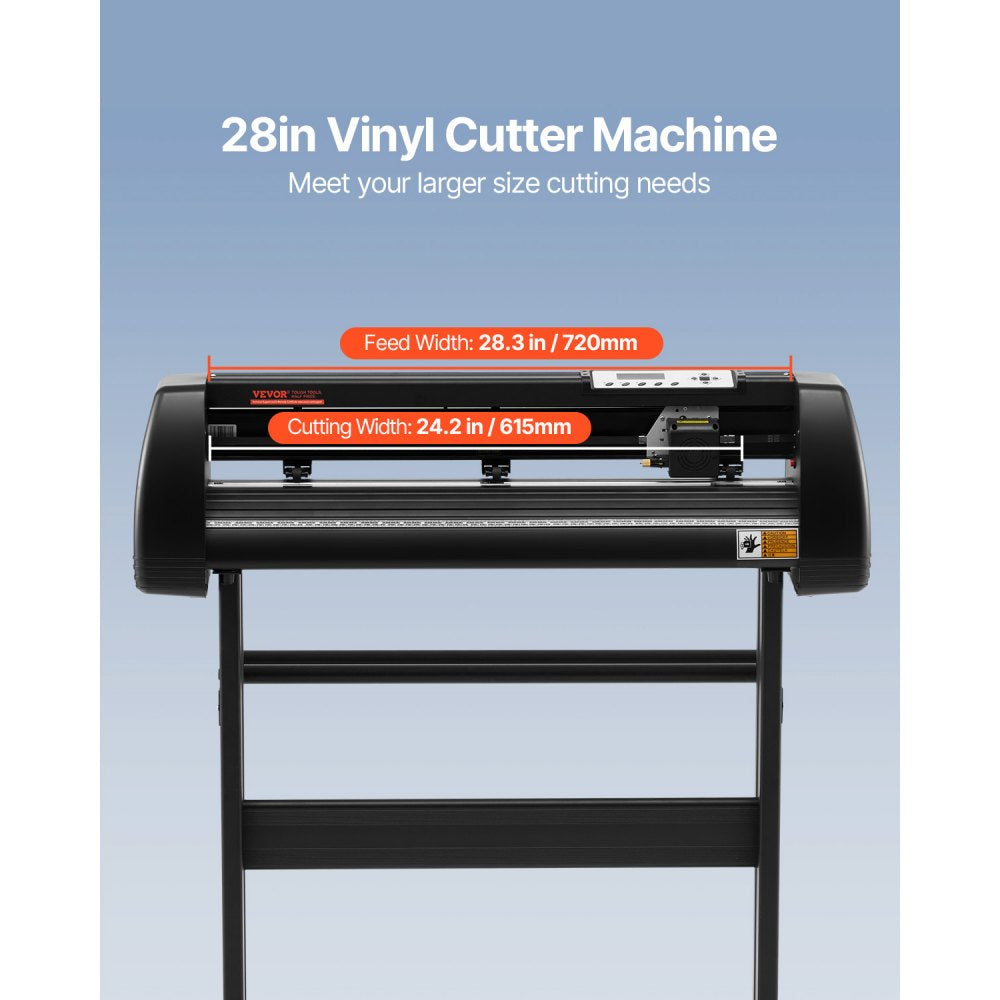 VEVOR Vinyl Cutter Machine, 28inch Vinyl Plotter, LCD Display Plotter Cutter, Adjustable Double-Spring Pinch Rollers