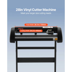 VEVOR Vinyl Cutter Machine, 28inch Vinyl Plotter, LCD Display Plotter Cutter, Adjustable Double-Spring Pinch Rollers