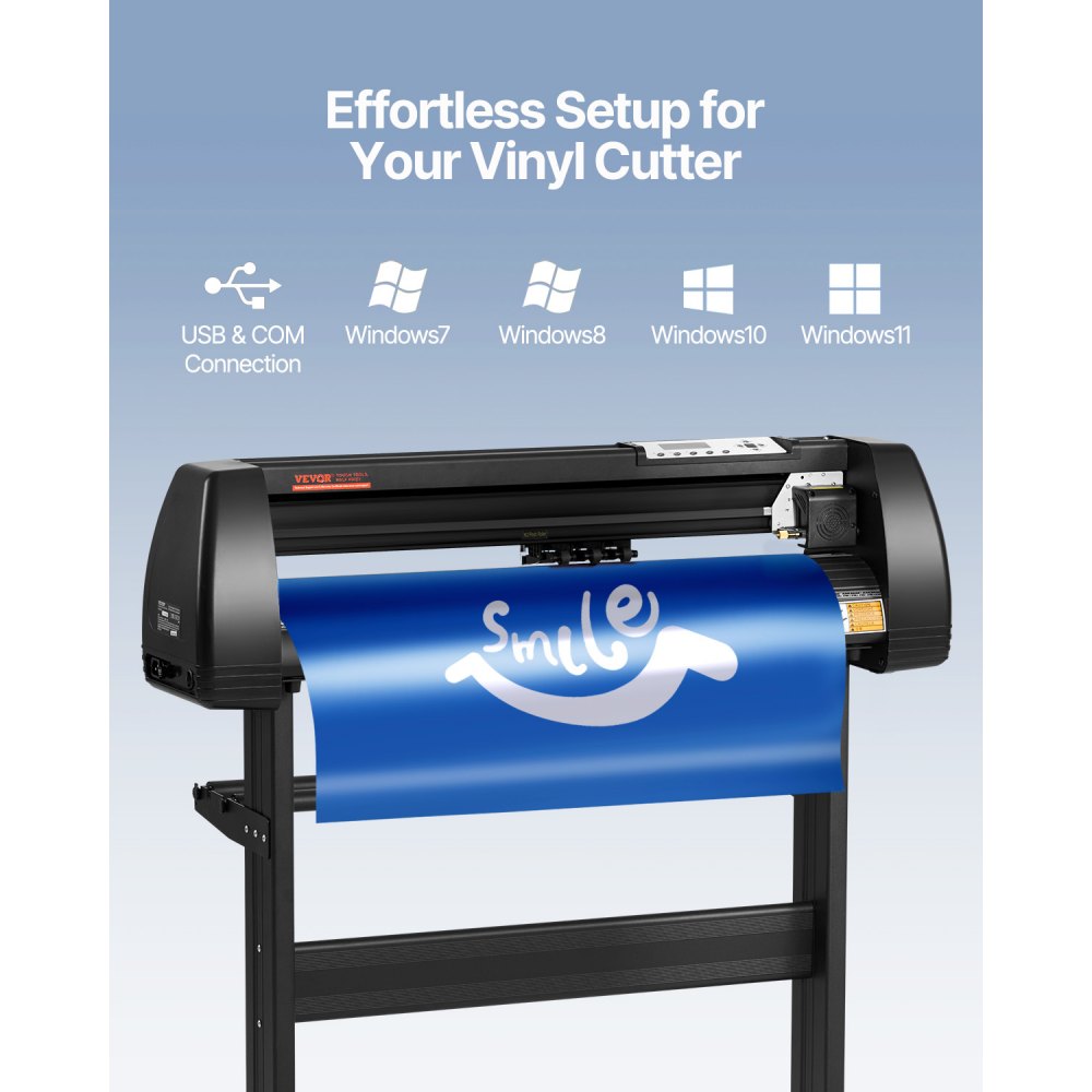 VEVOR Vinyl Cutter Machine, 28inch Vinyl Plotter, LCD Display Plotter Cutter, Adjustable Double-Spring Pinch Rollers
