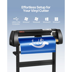 VEVOR Vinyl Cutter Machine, 28inch Vinyl Plotter, LCD Display Plotter Cutter, Adjustable Double-Spring Pinch Rollers