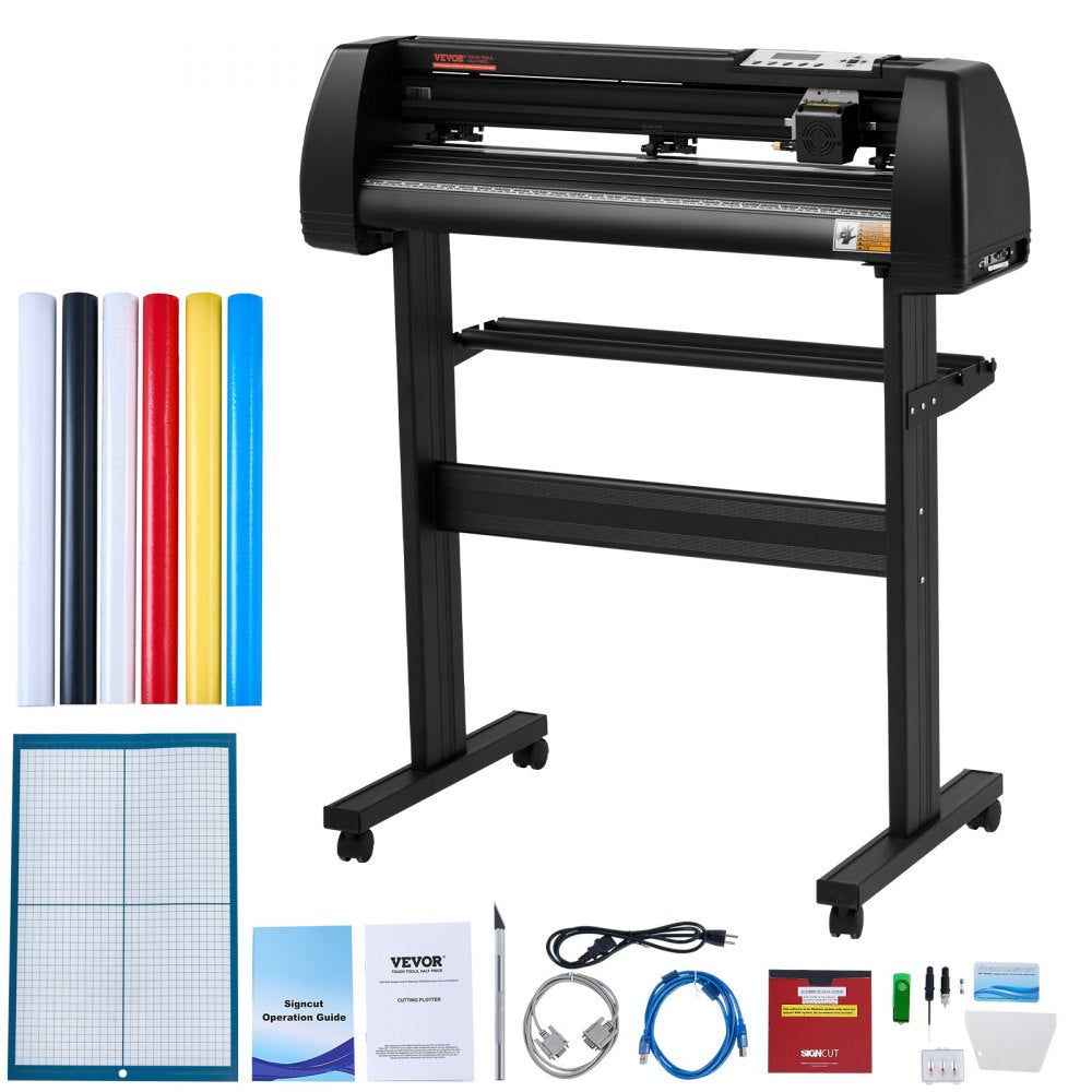 VEVOR Vinyl Cutter Machine, 28inch Vinyl Plotter, LCD Display Plotter Cutter, Adjustable Double-Spring Pinch Rollers